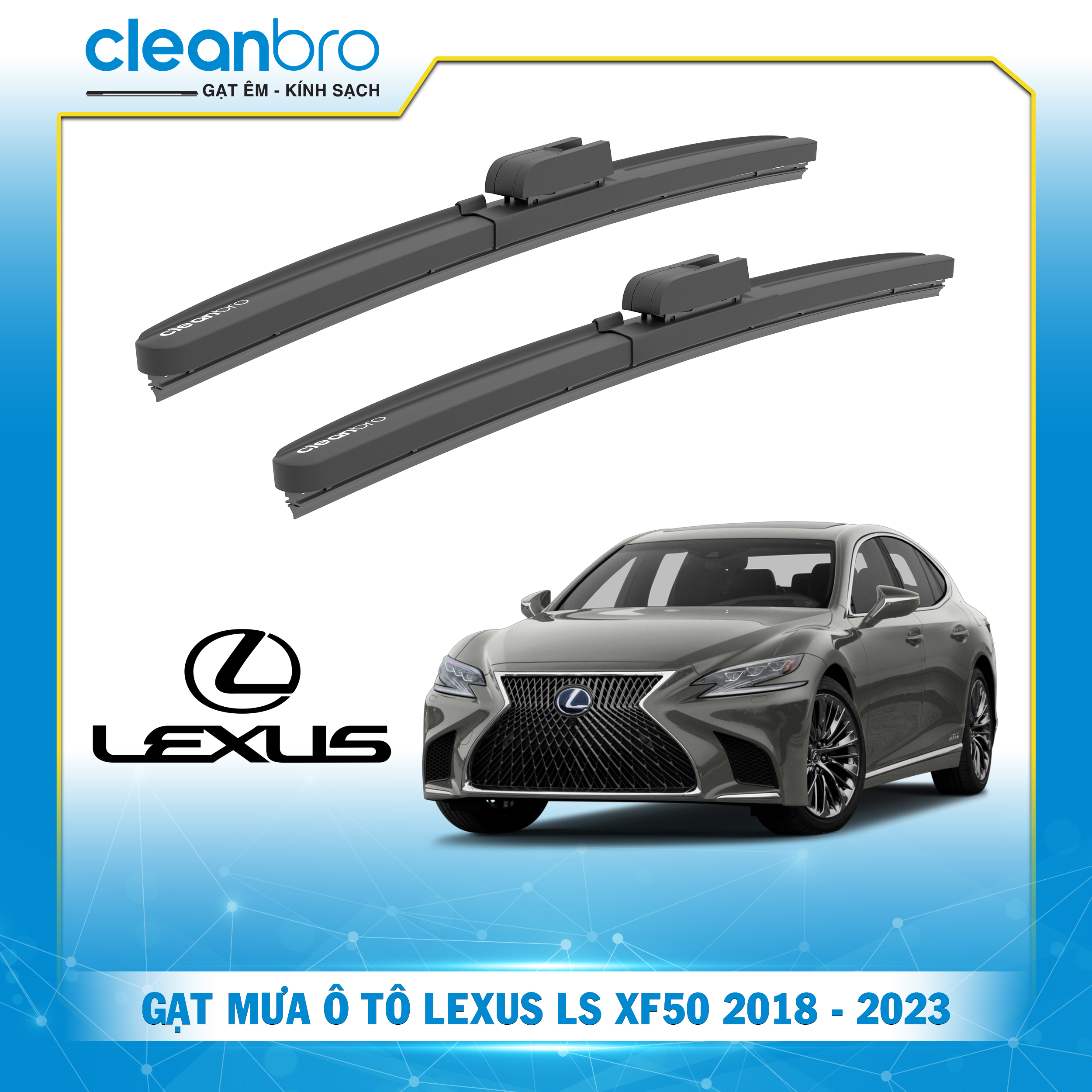 Gạt mưa ô tô hiệu ứng lá sen Lexus LS (XF50) [2018-2023+]